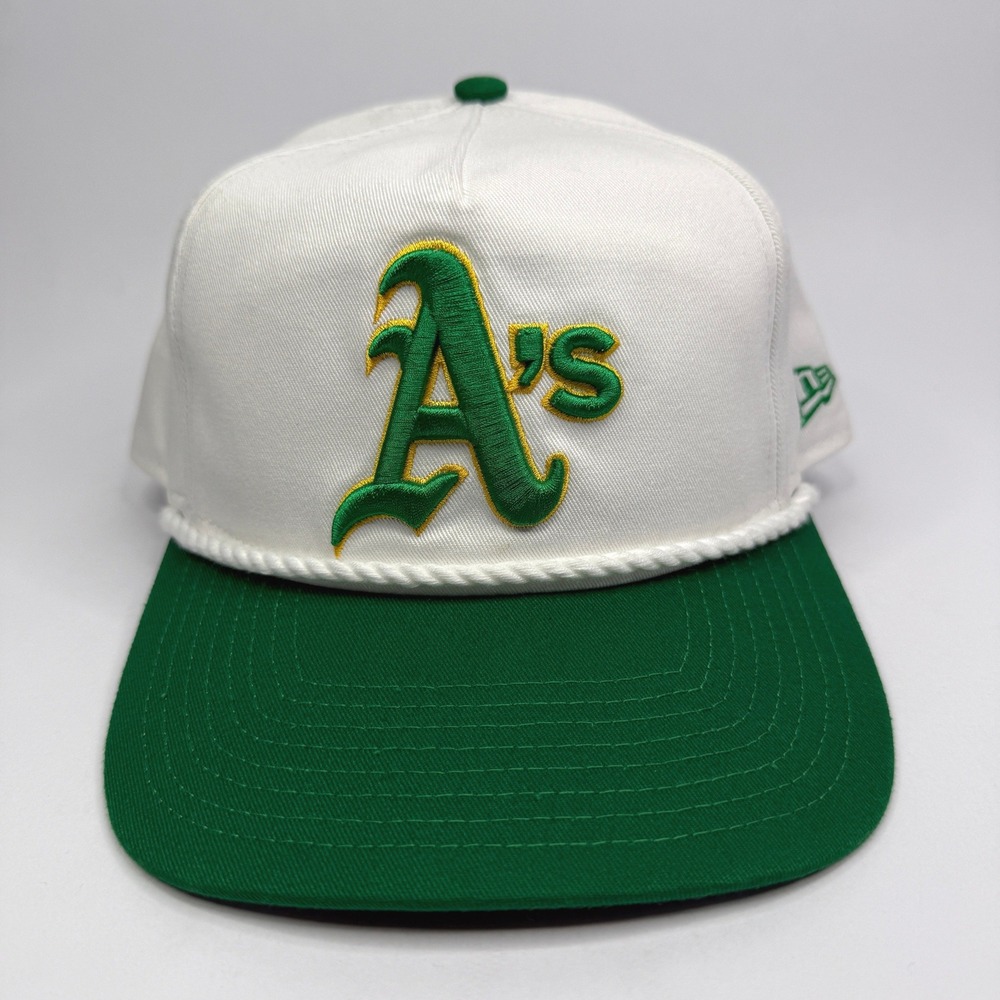 New Era Oakland A's Snapback  White Green Cooperstown Golfer Rope Athletics Hat